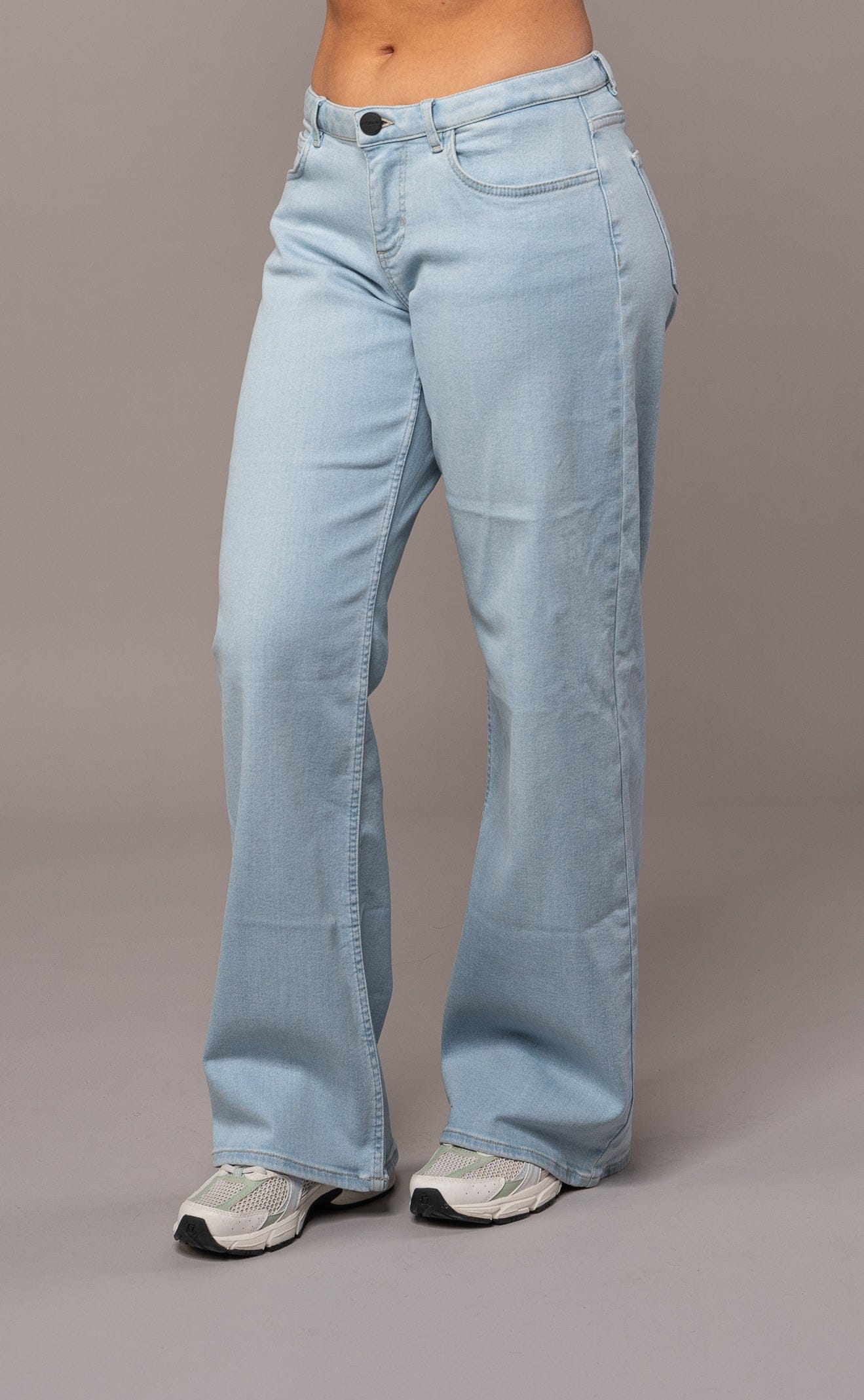 Womens Baggy Low Waisted Fitjeans - Vintage Blue