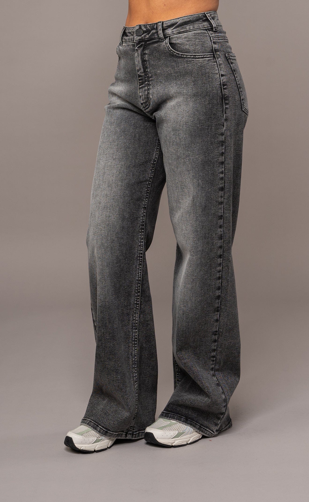 Womens Baggy Fitjeans - Heavy Washed Black