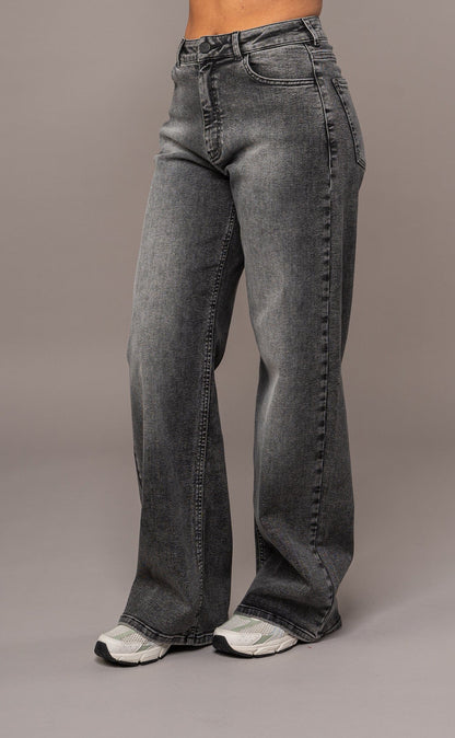 Womens Baggy Fitjeans - Heavy Washed Black