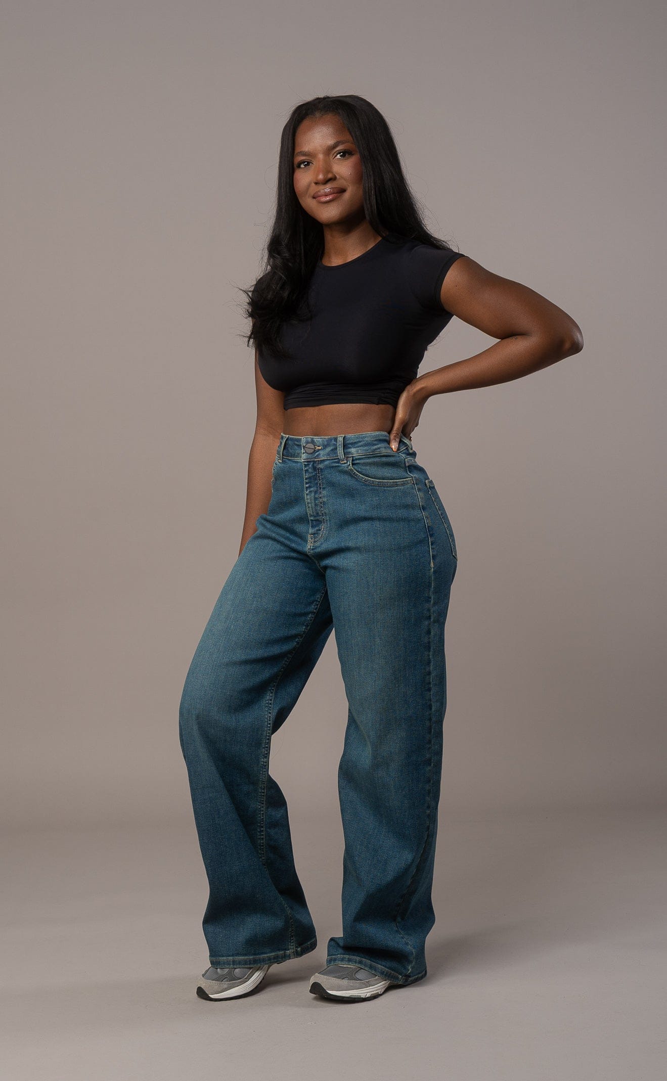 Womens Baggy Fitjeans - Marble Green