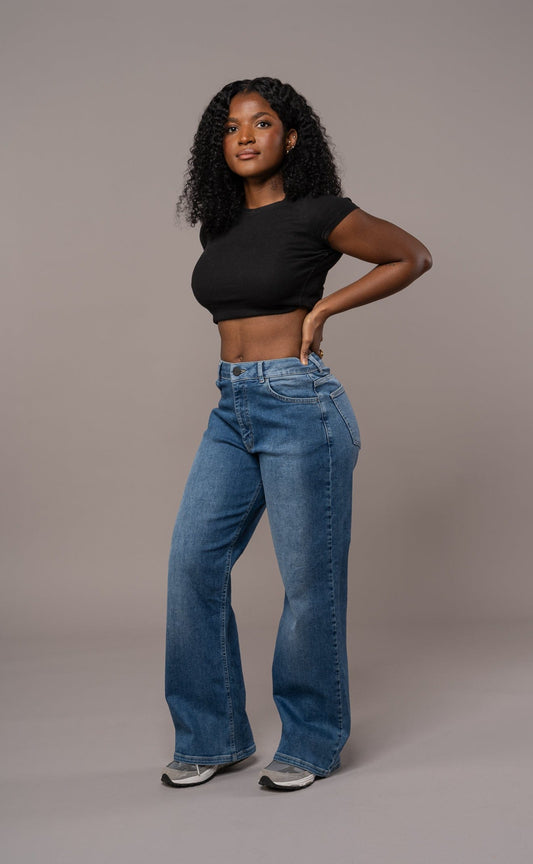 Womens Baggy Fitjeans - Stonewashed Blue